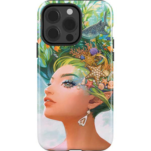 Mermaid with Sea Stars in Her Hair by Ivy Dolamore iPhone 15 Pro Impact Case